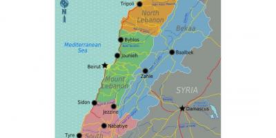 Bản đồ của Lebanon du lịch