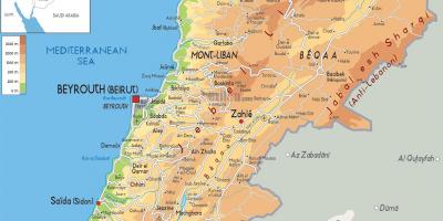 Bản đồ của Lebanon vật chất