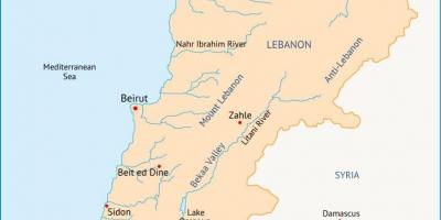 Lebanon sông bản đồ