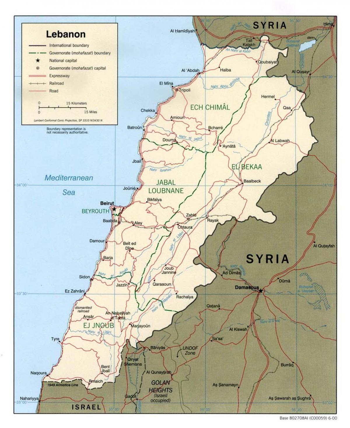 bản đồ Lebanon
